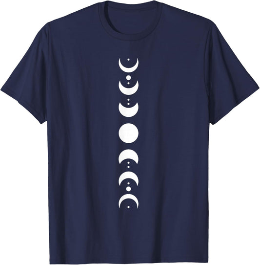 Moon Phase Cycle Phases Of The Moon Astronomy Stargazer T-Shirt - T-Shirt | Navy