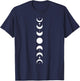 Moon Phase Cycle Phases Of The Moon Astronomy Stargazer T-Shirt - T-Shirt | Navy