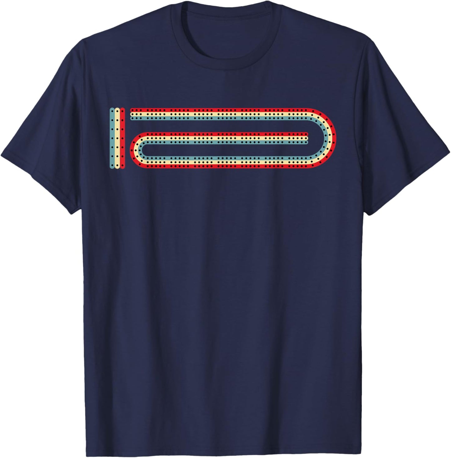 Cribbage Board 3 Track Cribbage T-Shirt - T-Shirt | Navy