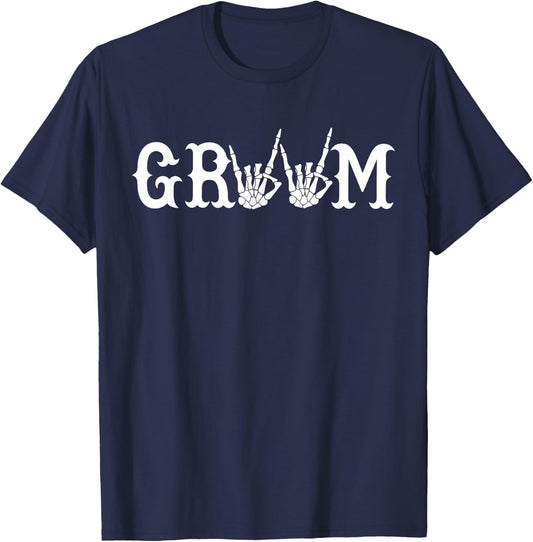 Halloween Wedding Bride Groom Skeleton Till Death Matching T-Shirt - T-Shirt | Navy