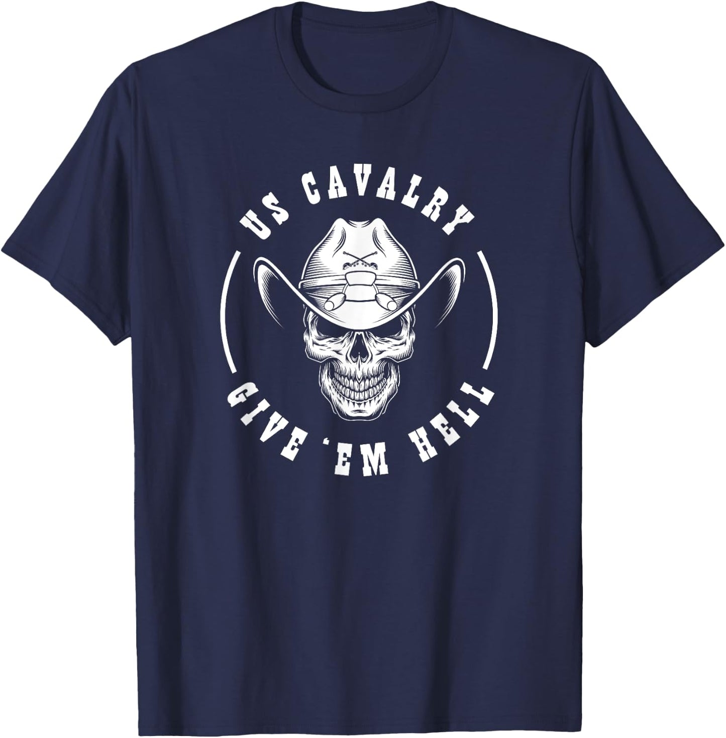 Give 'Em Hell Cavalry Scout T-Shirt - T-Shirt | Navy