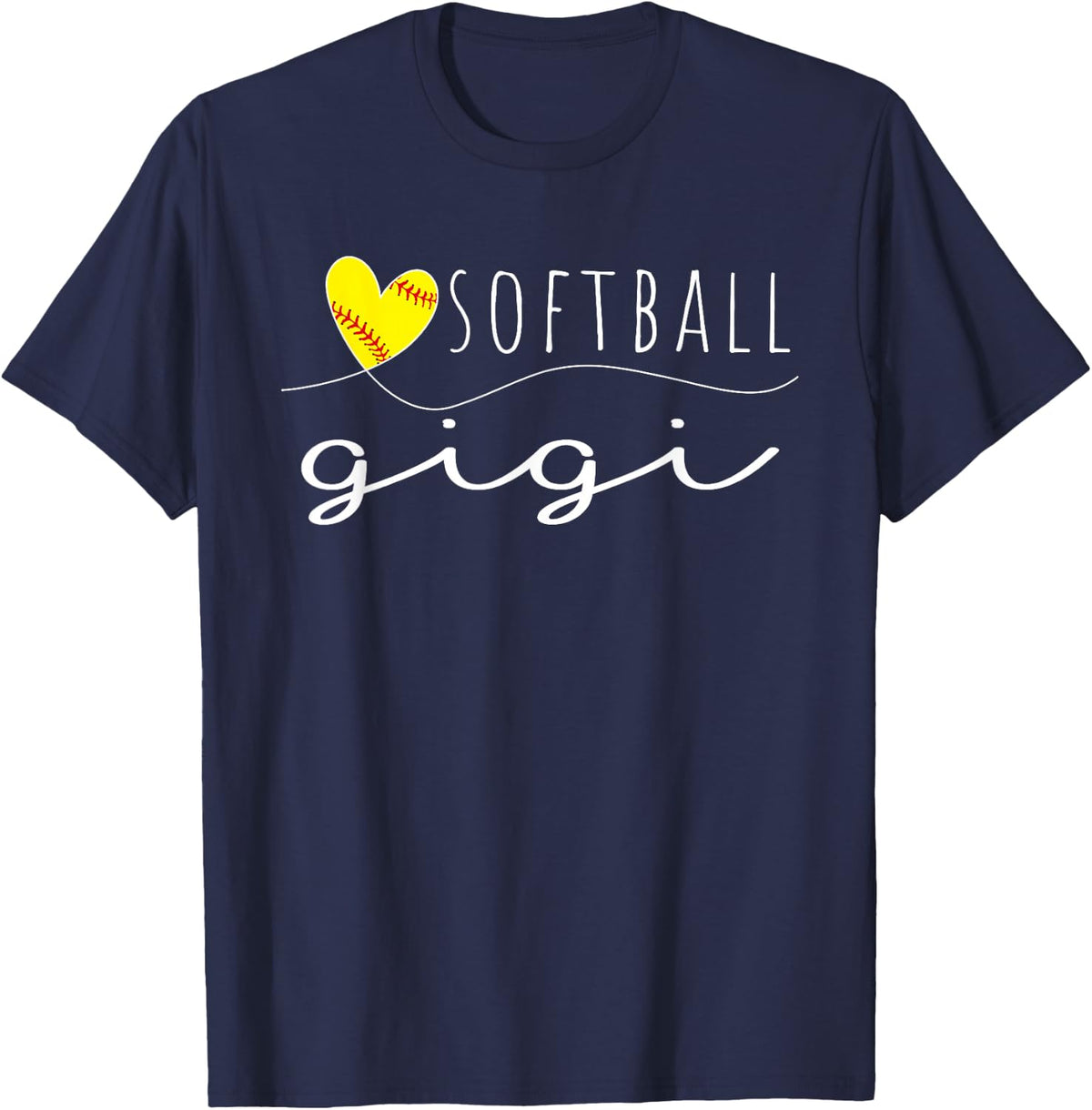 Softball Gigi Softball Heart Family Matching T-Shirt - T-Shirt | Navy
