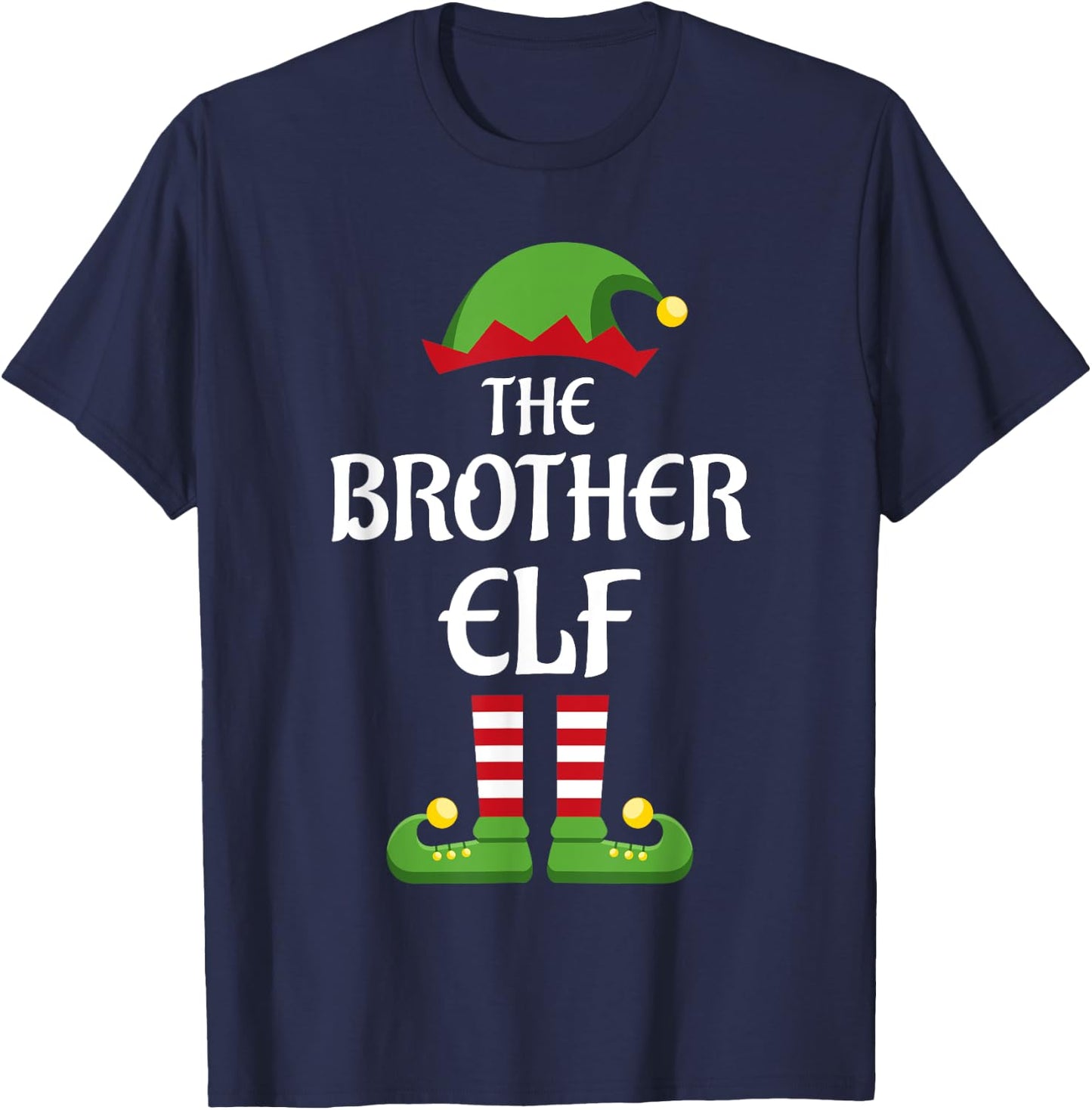 Brother Elf Family Matching Group Christmas T-Shirt - T-Shirt | Navy