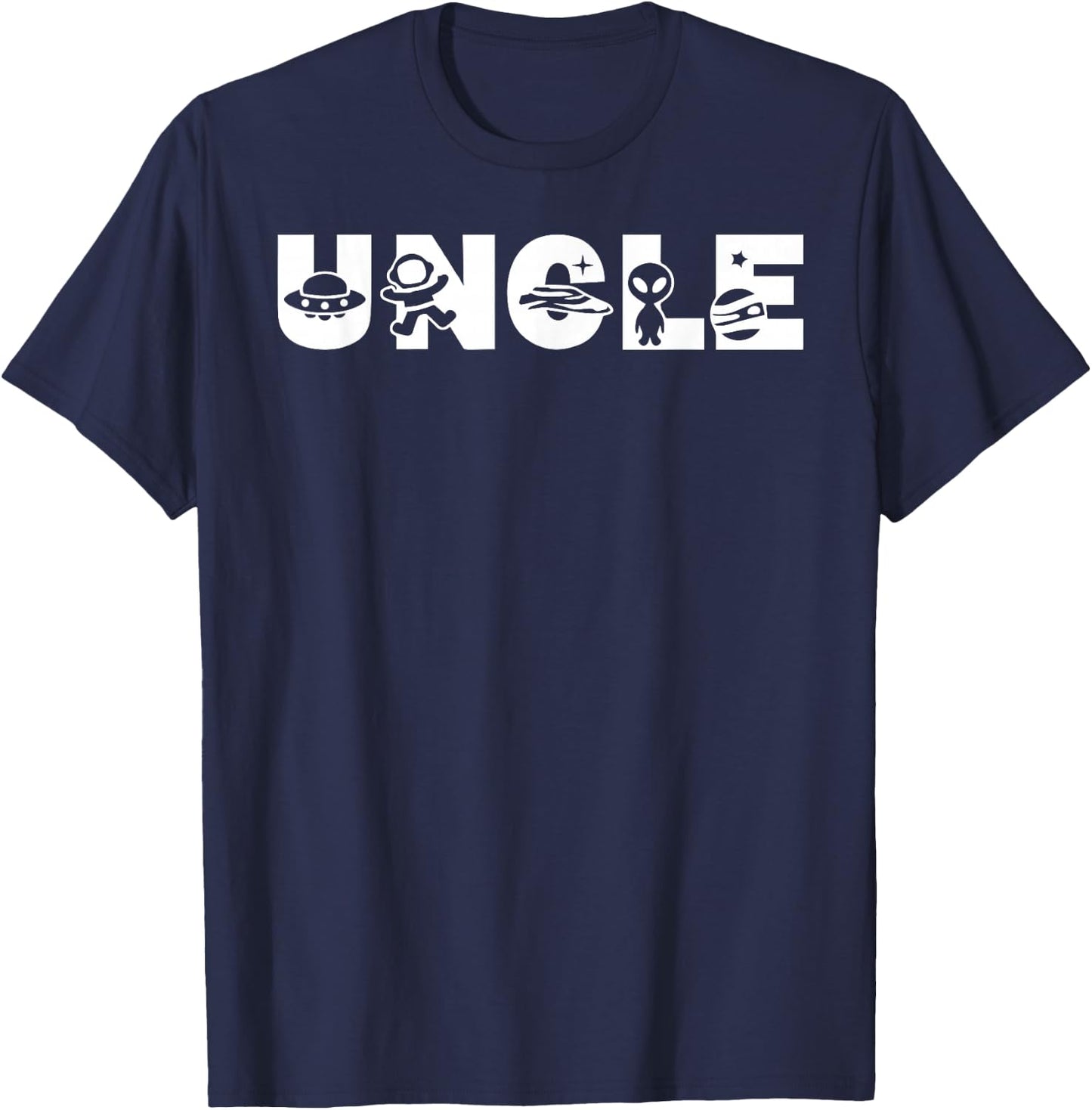 Funny Uncle Space Astronaut Birthday Party T-Shirt - T-Shirt | Navy