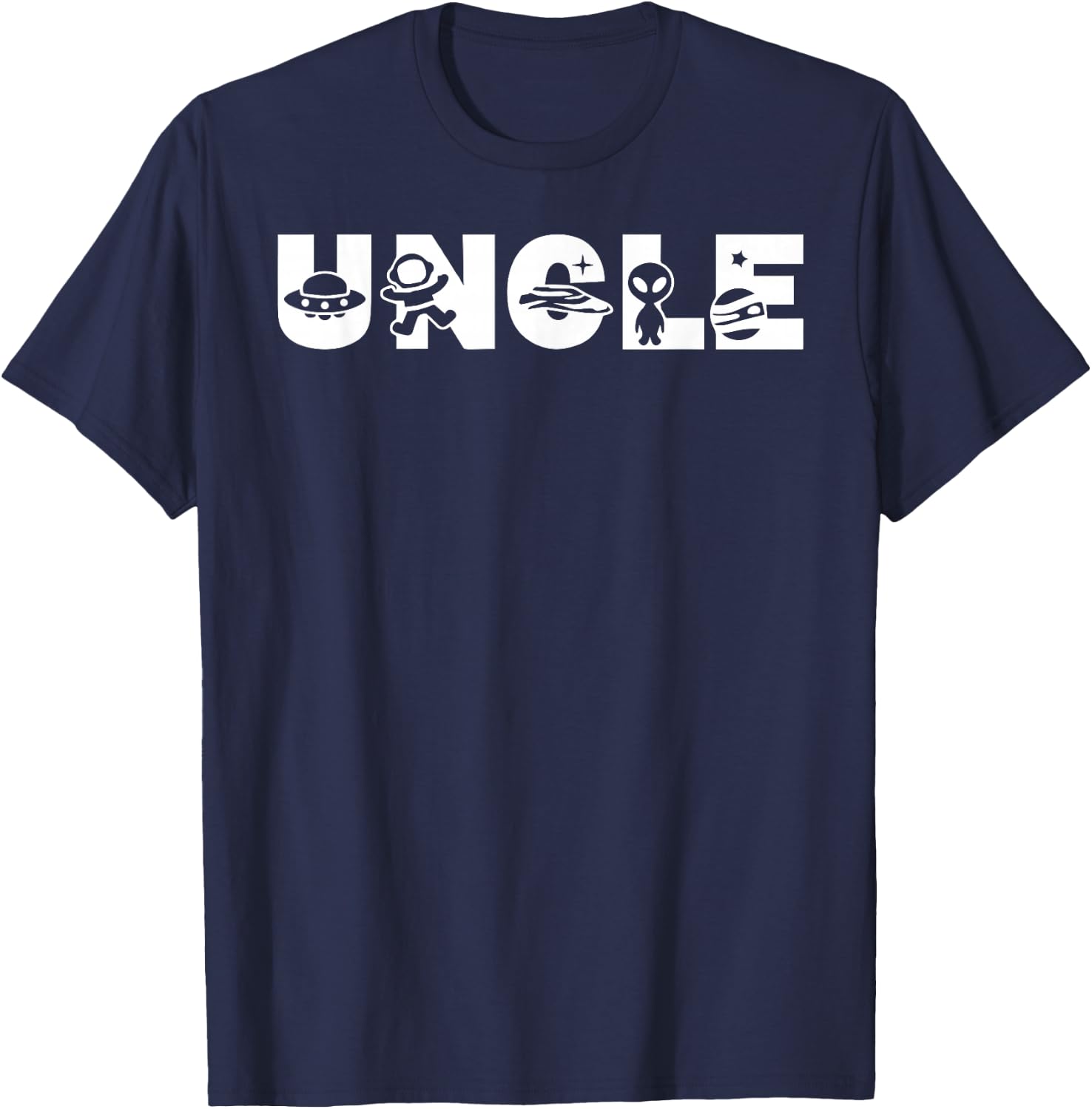 Funny Uncle Space Astronaut Birthday Party T-Shirt - T-Shirt | Navy