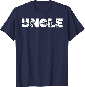 Funny Uncle Space Astronaut Birthday Party T-Shirt - T-Shirt | Navy