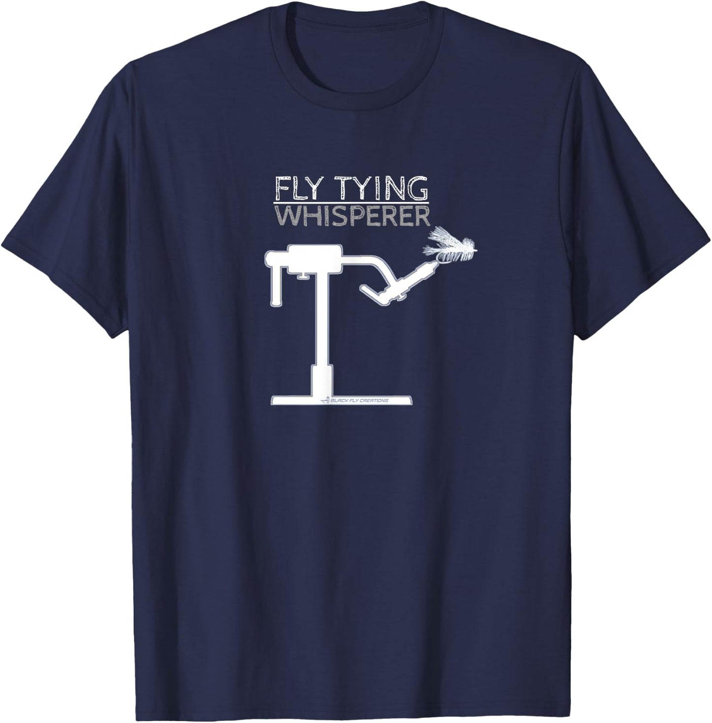 Fly Tying Shirts & Fly Fishing Gifts by Black Fly T-Shirt - T-Shirt | Navy