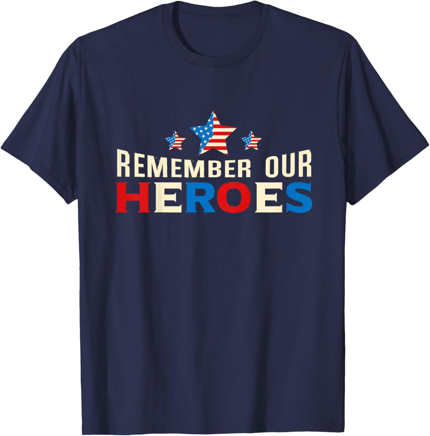 Remember Our Heroes Shirt | Memorial Day T Shirt For Kids T-Shirt - T-Shirt | Navy