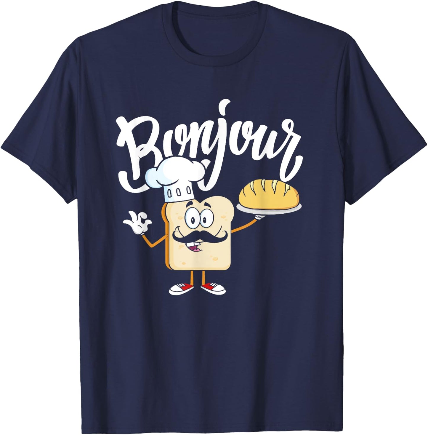 Funny French Toast Bonjour Meme T-Shirt - T-Shirt | Navy