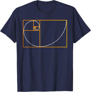 Golden Ratio Shirt Fibonacci Spiral Arc Perfect Geometry T-Shirt - T-Shirt | Navy