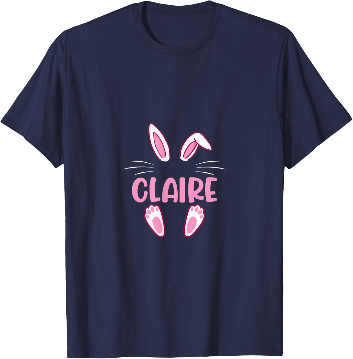 CLAIRE Easter Bunny Funny Novelty Custom Name T-Shirt - T-Shirt | Navy