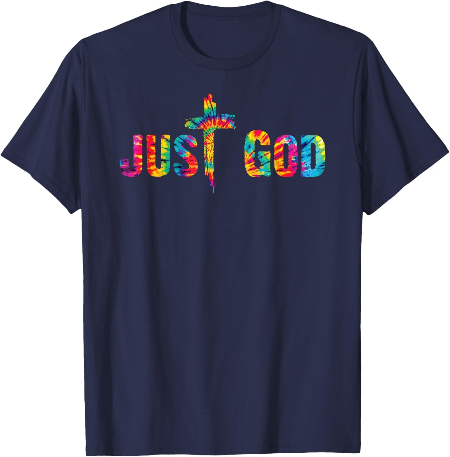Just God Jesus Cross Inspirational Motivational Christian T-Shirt - T-Shirt | Navy