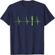 Asparagus Heartbeat EKG Pulse Vegan Food Green Vegetarian T-Shirt - T-Shirt | Navy