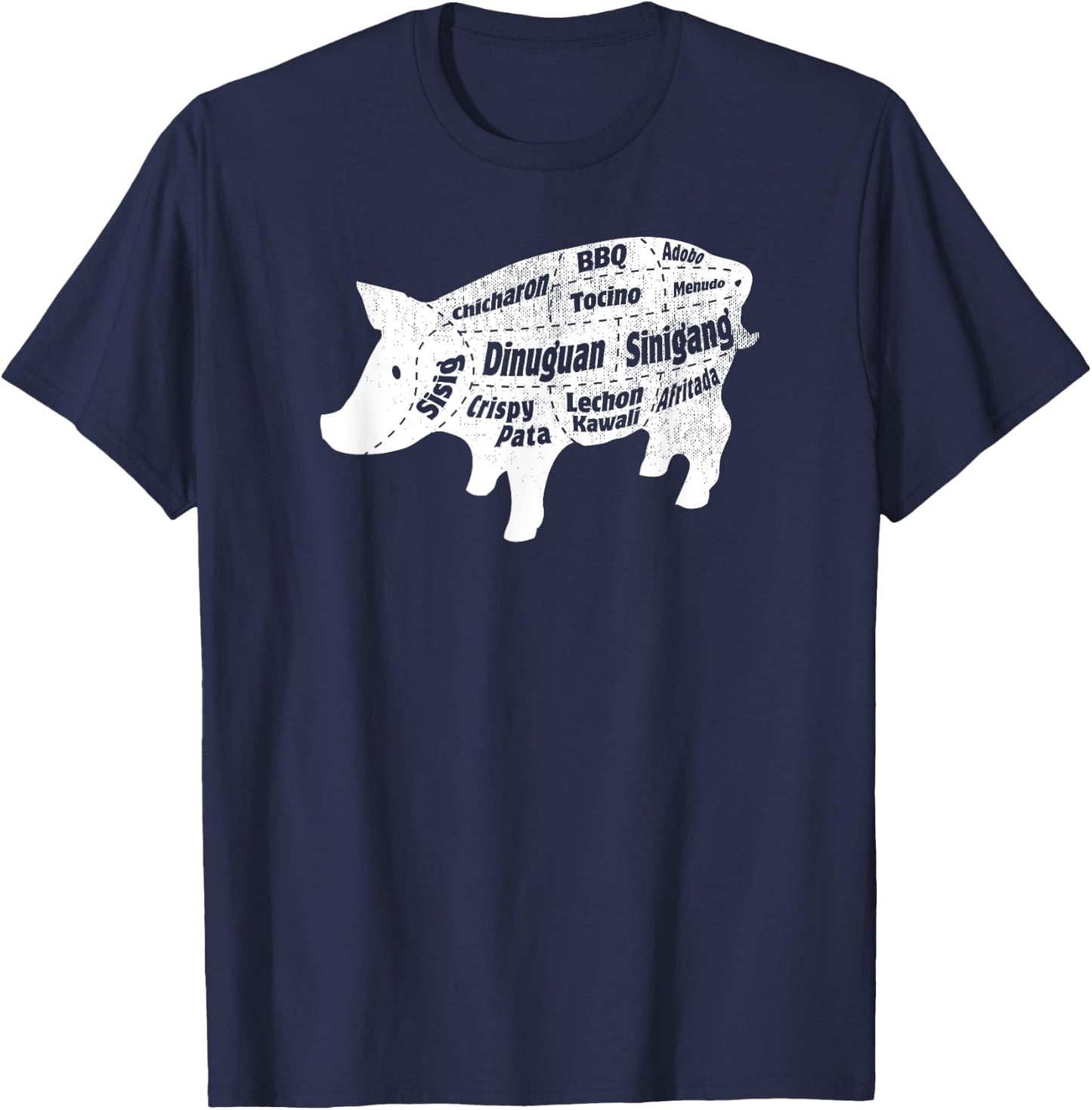 Funny Cool Pinoy Pinay Mahal Love Philippines - Filipino Food - Pig Pork Baboy Parts - Black - - Short Sleeve - Small - Classic Fit - Cotton 65%, Polyester 35% T-Shirt - T-Shirt | Navy