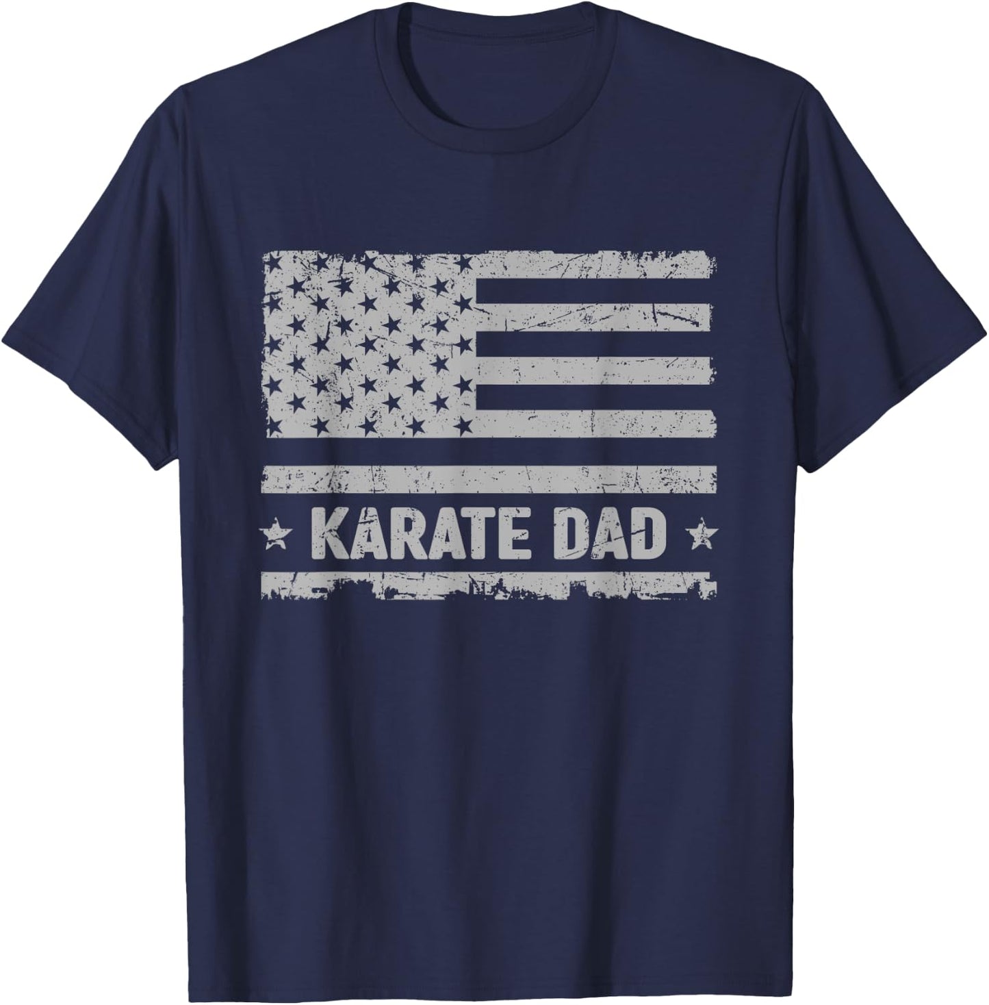 Karate Dad America US Flag Patriot - Vintage Gift T-Shirt - T-Shirt | Navy