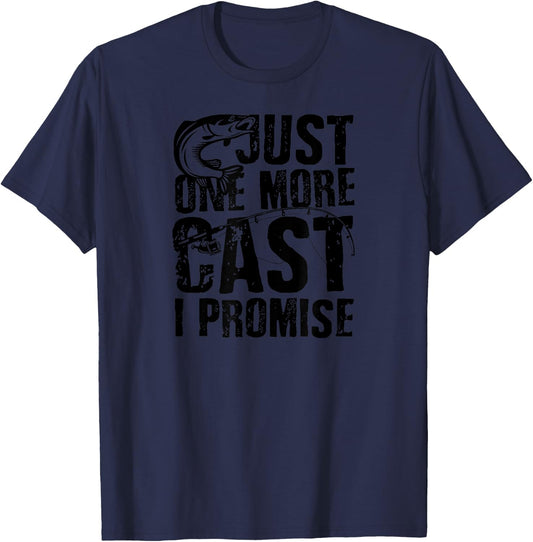 Just One More Cast I Promise - Funny Fishing T-Shirt - T-Shirt | Navy