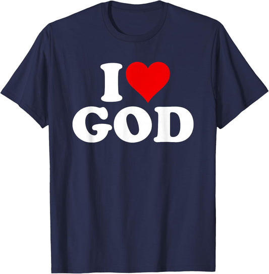 I Love God in The Heart T-Shirt - T-Shirt | Navy