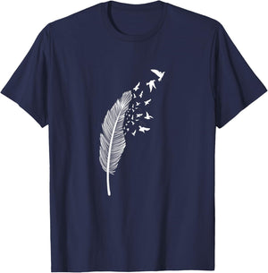 Bird and Feather T-Shirt - T-Shirt | Navy