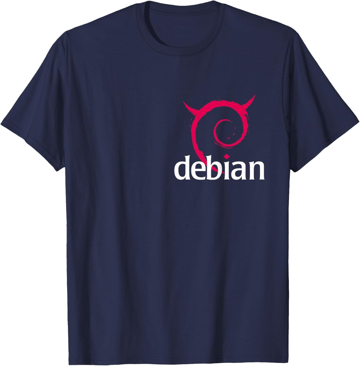 Linux Debian lovers Spiral Logo Open Source Os T-Shirt - T-Shirt | Navy