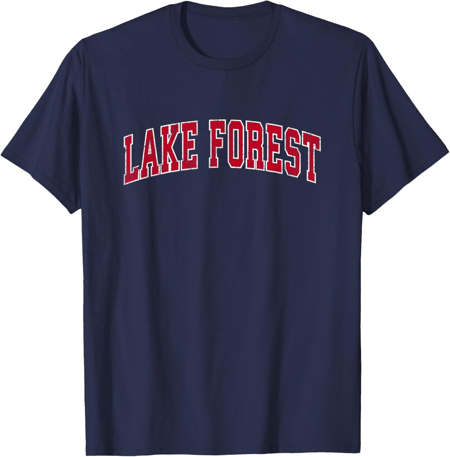 Lake Forest Illinois IL Vintage Sports Design Red Design T-Shirt - T-Shirt | Navy
