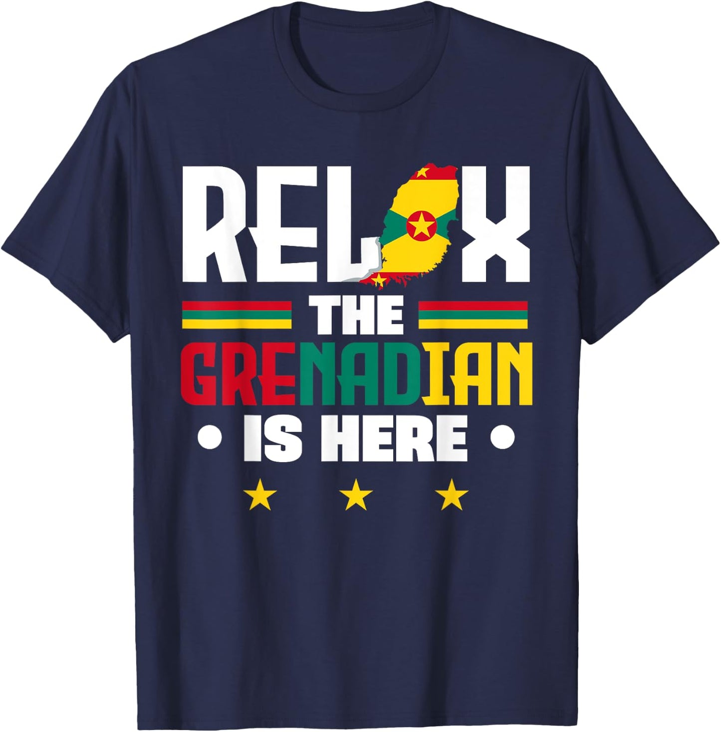 Grenada - Grenadian Heritage Roots Flag Designs Grenadian Relax - Women's Black Small Short Sleeve Cotton T-Shirt - T-Shirt | Navy
