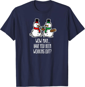 Have you been working out Gym Snowman Bodybuilding Christmas T-Shirt - T-Shirt | Navy
