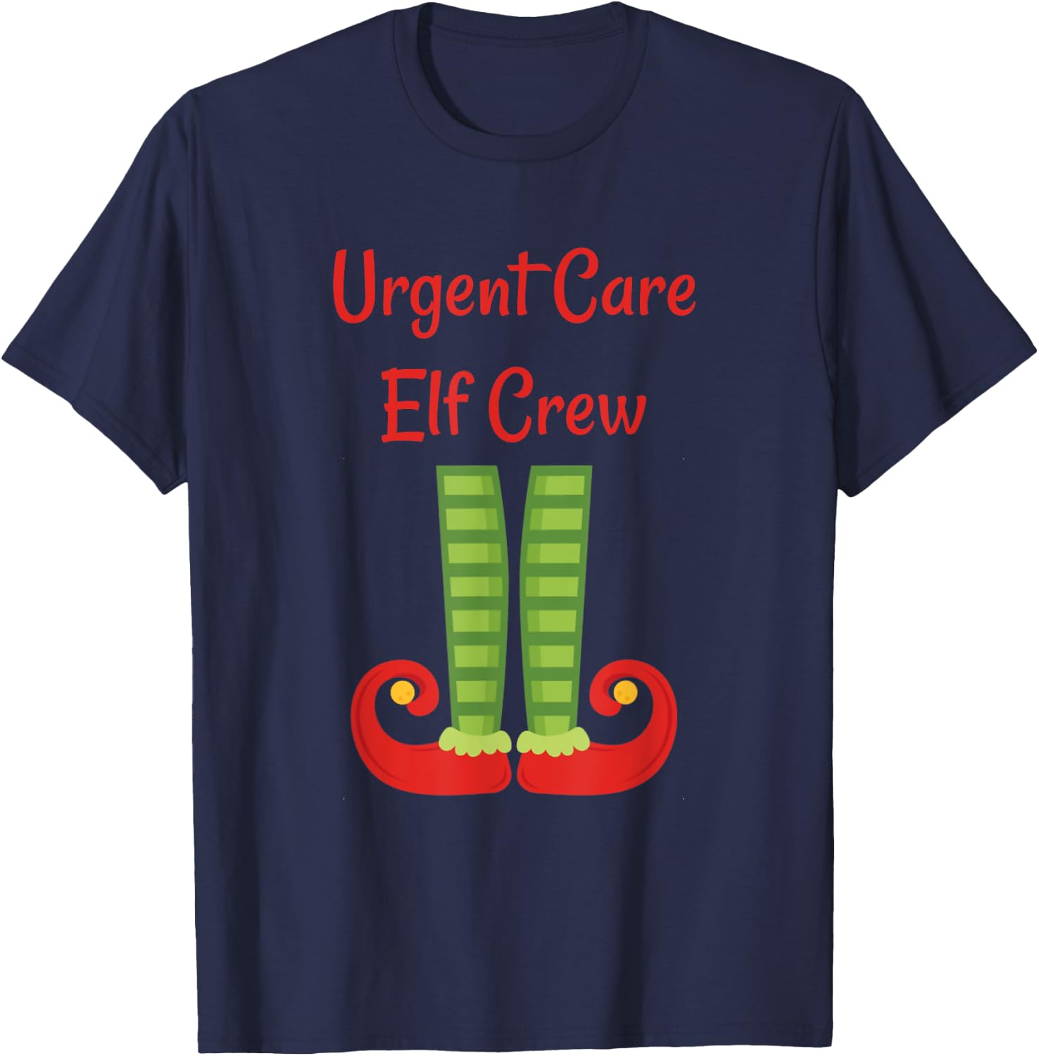 Urgent Care Elf Crew Christmas T-Shirt - T-Shirt | Navy