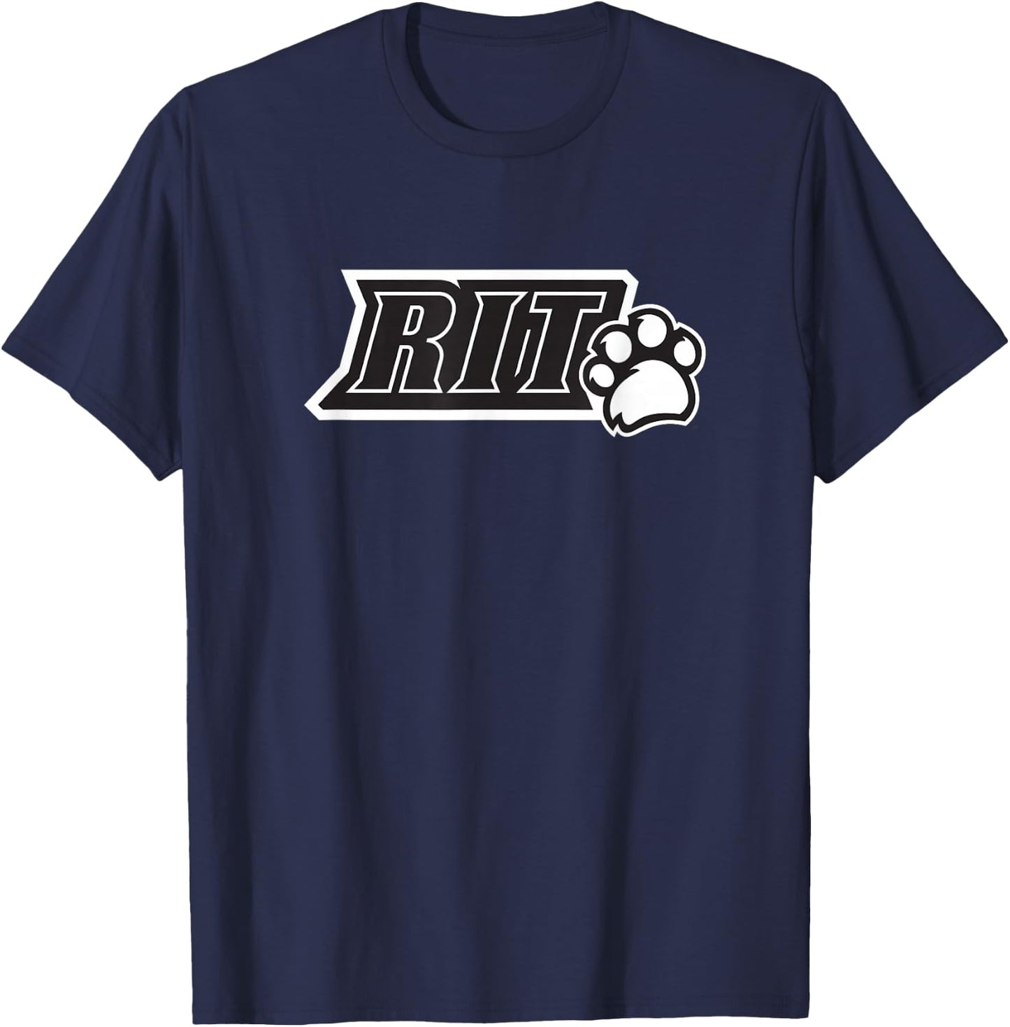 Rochester Institute of Technology RIT Paw B/W Logo T-Shirt - T-Shirt | Navy