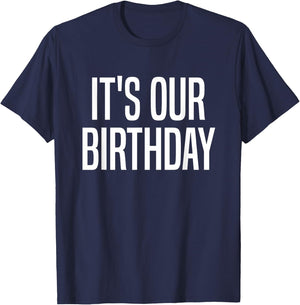 It's Our Birthday Twins T-Shirt - T-Shirt | Navy