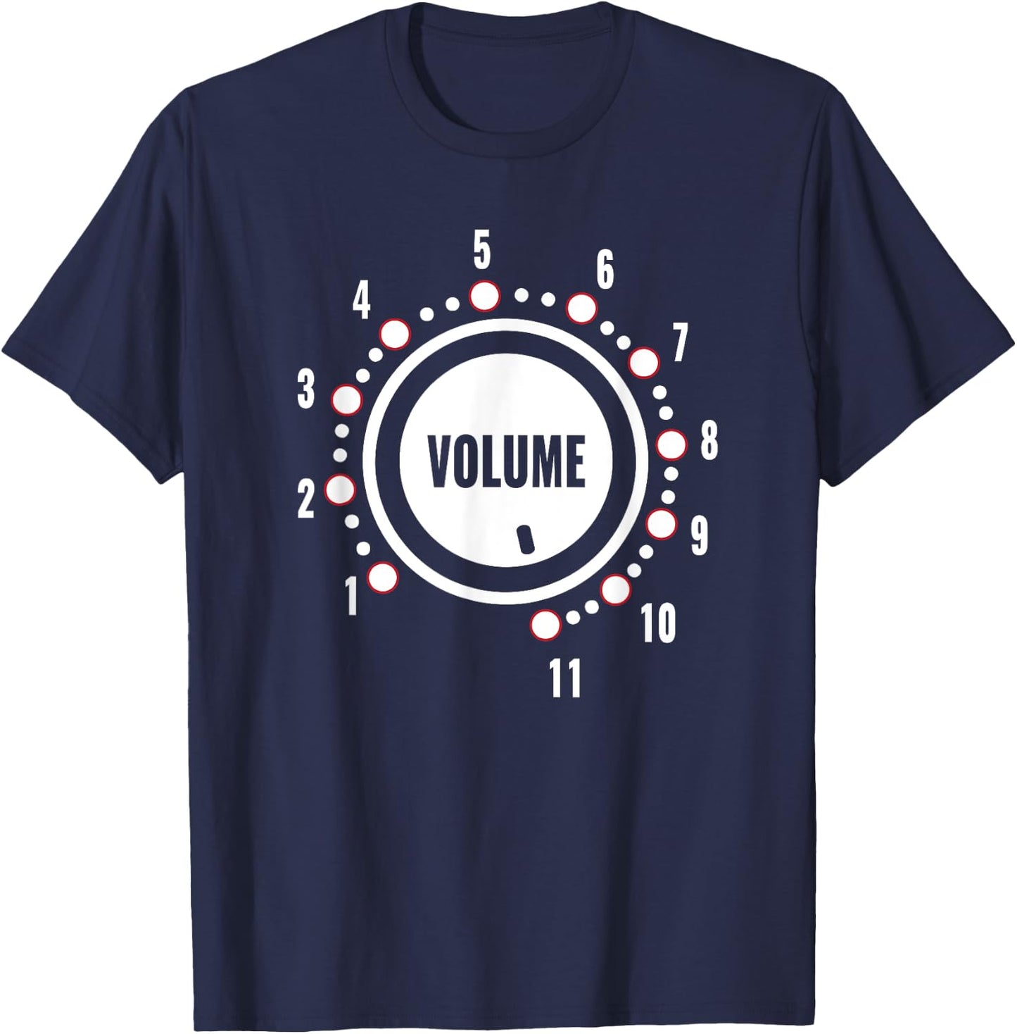 Funny Volume Knob Turned Up to Maximum 11 Music Gift T-Shirt - T-Shirt | Navy