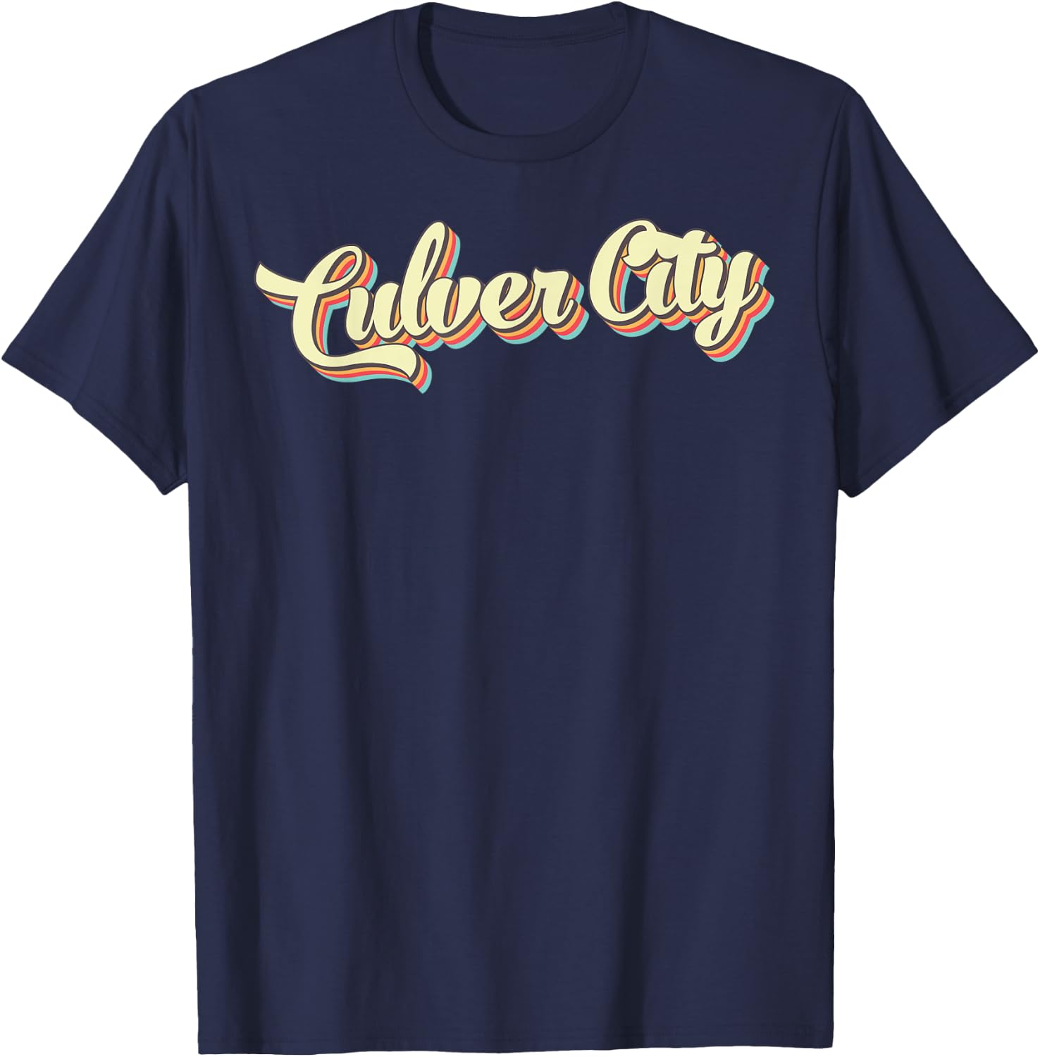 Culver City Retro Art Baseball Font Vintage T-Shirt - T-Shirt | Navy