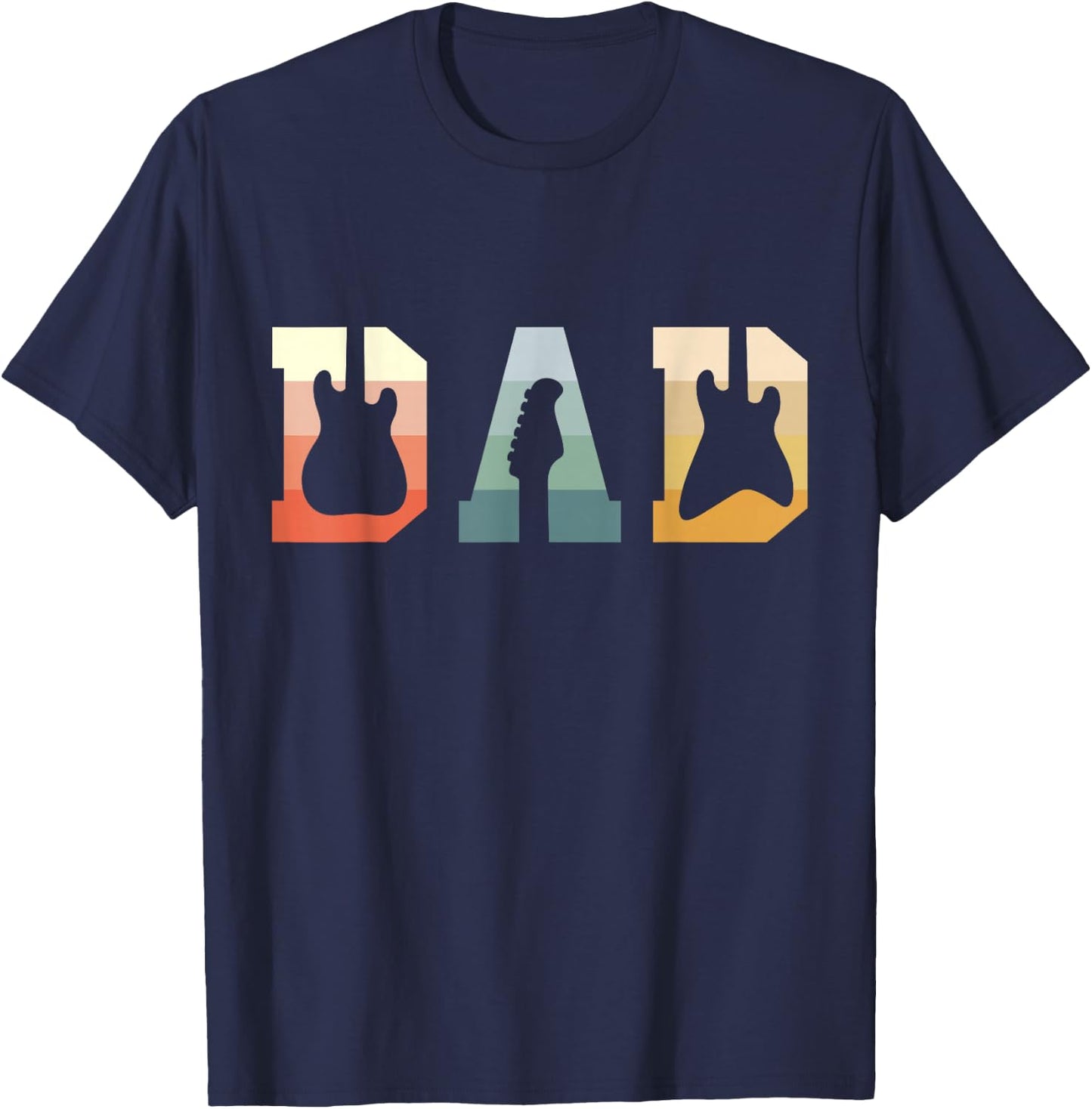 Acoustic Guitar Dad Guitarist Musical Instrument Musician T-Shirt - T-Shirt | Navy