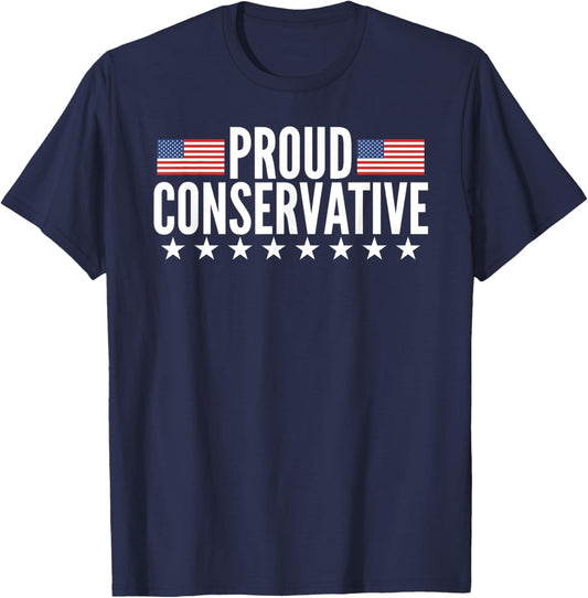 Proud Conservative American USA Flag T-Shirt - T-Shirt | Navy