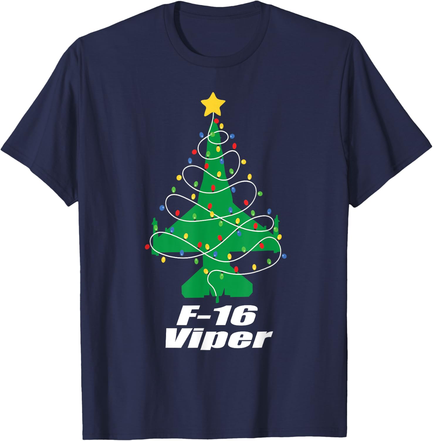 Viper Christmas, F-16 Jet Fighter souvenir and Fighter jet T-Shirt - T-Shirt | Navy