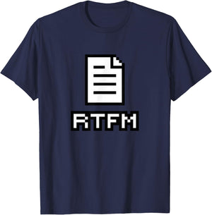 READ THE MANUAL Geek Nerd RTFM by retro shirts T-Shirt - T-Shirt | Navy