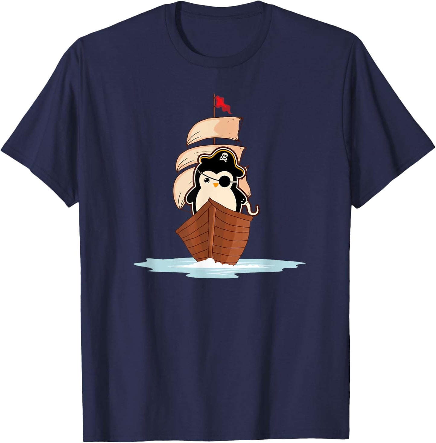 Pirate Penguin Whisperer Aquatic Bird Antarctica Animal T-Shirt - T-Shirt | Navy
