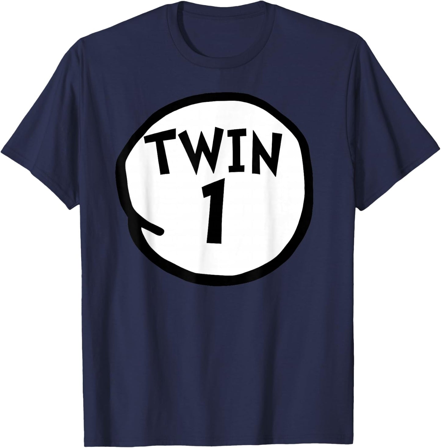 Twin 1 Funny Matching Twin one T-Shirt - T-Shirt | Navy