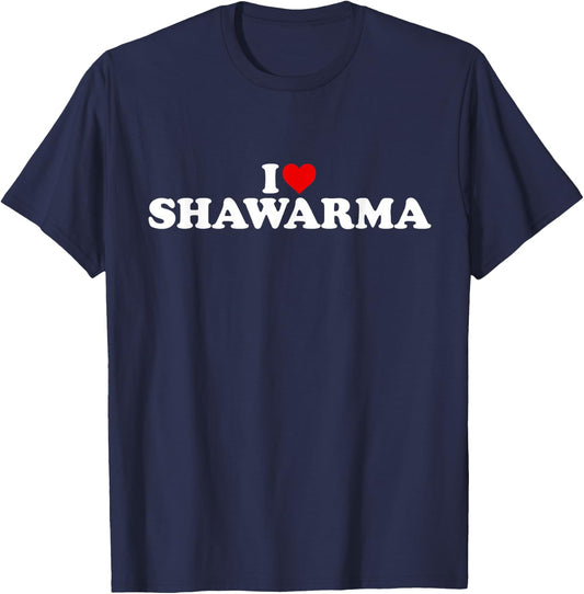 I Love Shawarma - Heart T-Shirt - T-Shirt | Navy