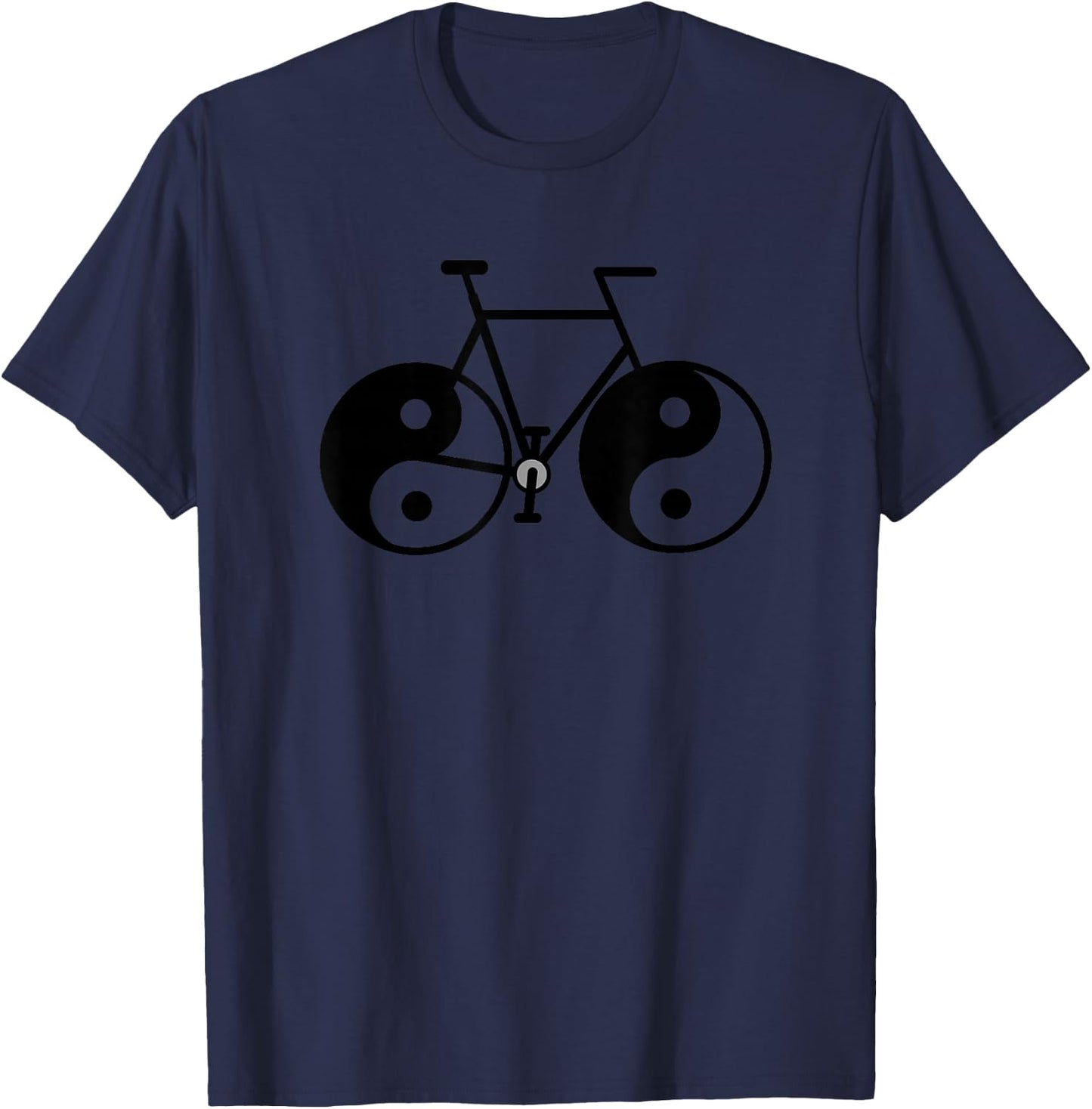 Biking Yin Yang Feng Shui Ying Yang Taijitu Buddhism T-Shirt - T-Shirt | Navy