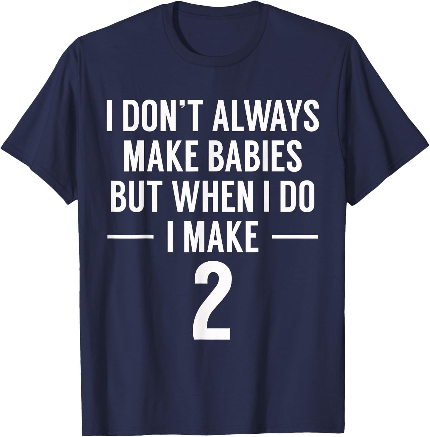 Funny Twins Announcement for Mom to Be T-Shirt - T-Shirt | Navy