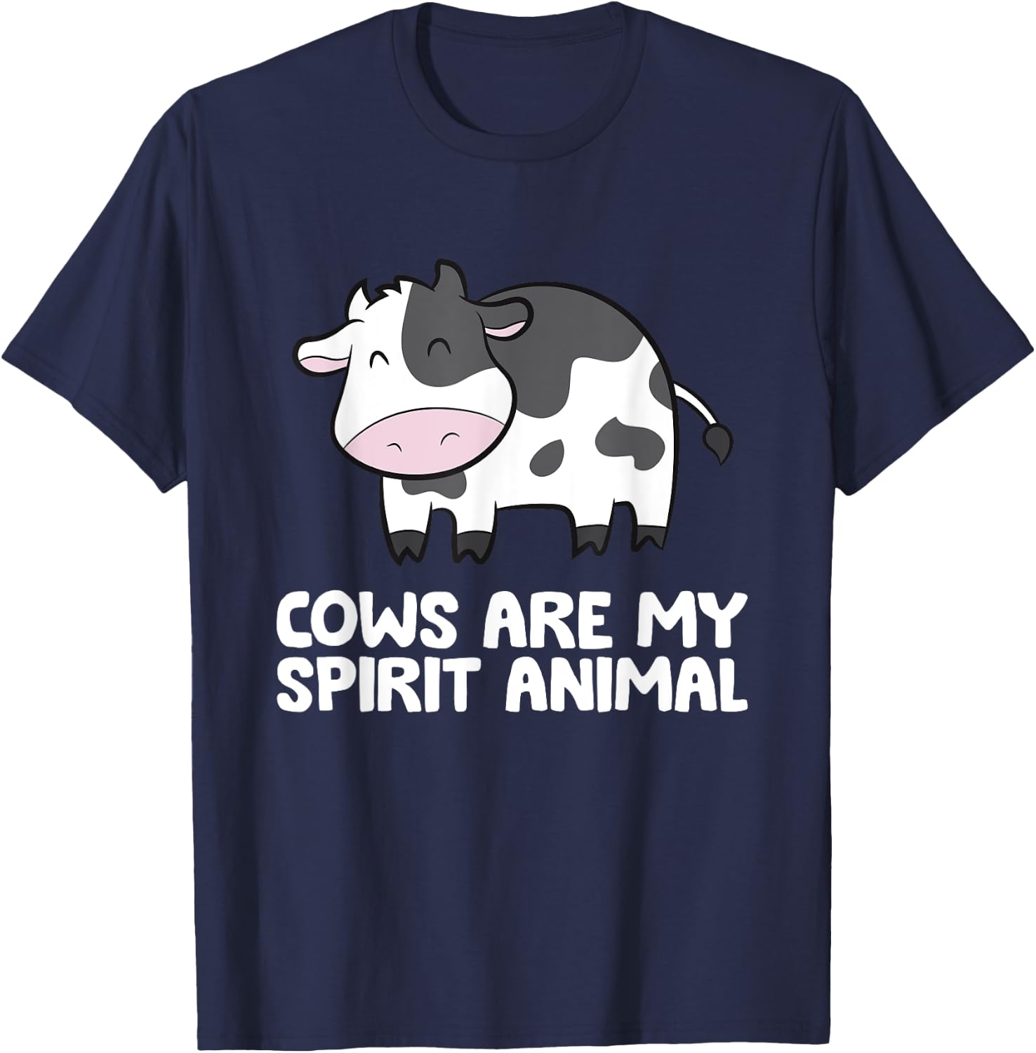 Cattle Cow Cows Are My Spirit Animal T-Shirt - T-Shirt | Navy