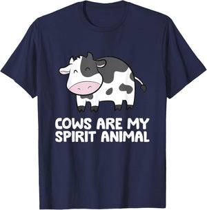 Cattle Cow Cows Are My Spirit Animal T-Shirt - T-Shirt | Navy