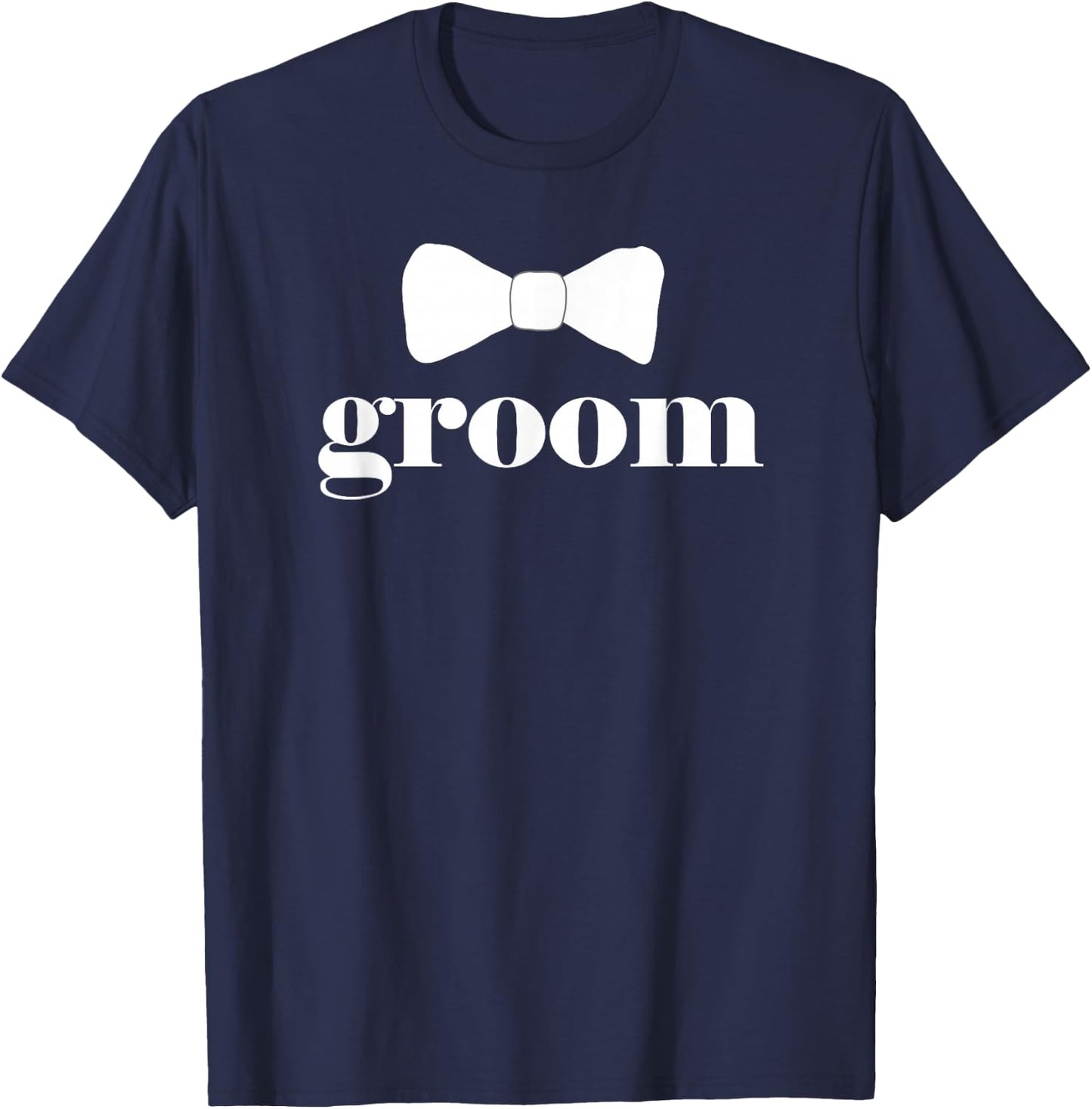 Funny Groom Bow Tie Bachelor Party Outfit Cool Wedding Gift T-Shirt - T-Shirt | Navy