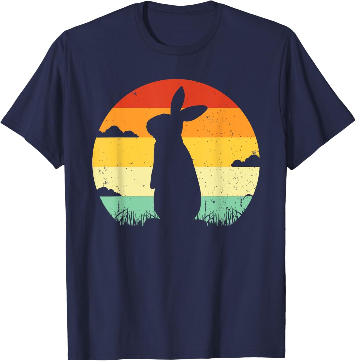 Rabbit Retro Vintage 80s Style Bunny Lover T-Shirt - T-Shirt | Navy