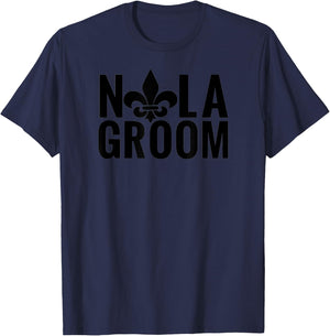 NOLA Groom | NOLA Bachelor Party | New Orleans Groom T-Shirt - T-Shirt | Navy