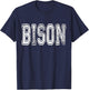 Bison Mascot Distressed Vintage School Sports Name Fans T-Shirt - T-Shirt | Navy