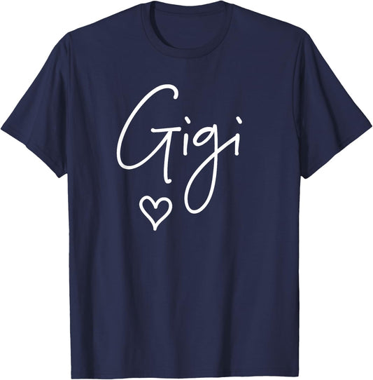 Gigi For Grandma Women Mother's Day Christmas Birthday T-Shirt - T-Shirt | Navy