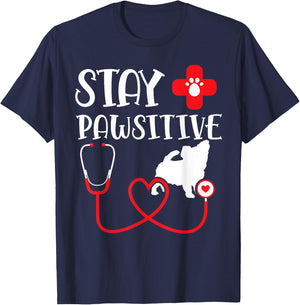 Stay Pawsitive Stay Pawsitive Vet T-Shirt - T-Shirt | Navy