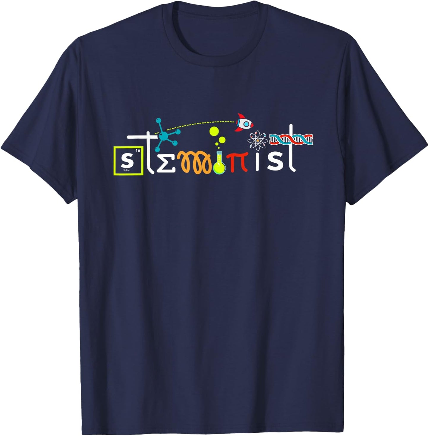 Feminist Women in Science Seminista Steminist T-Shirt - T-Shirt | Navy