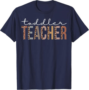 Toddler Teacher Leopard Appreciation For Work T-Shirt - T-Shirt | Navy